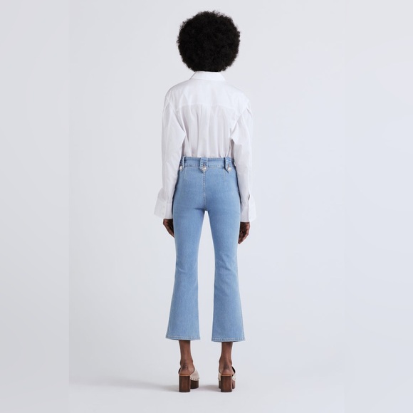 Derek Lam 10 Crosby robertson crop flare jeans in dover light - Picture 4 of 11